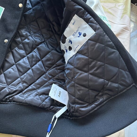 Crocodile Wool Leather Varsity Jacket - Picture 9 of 12